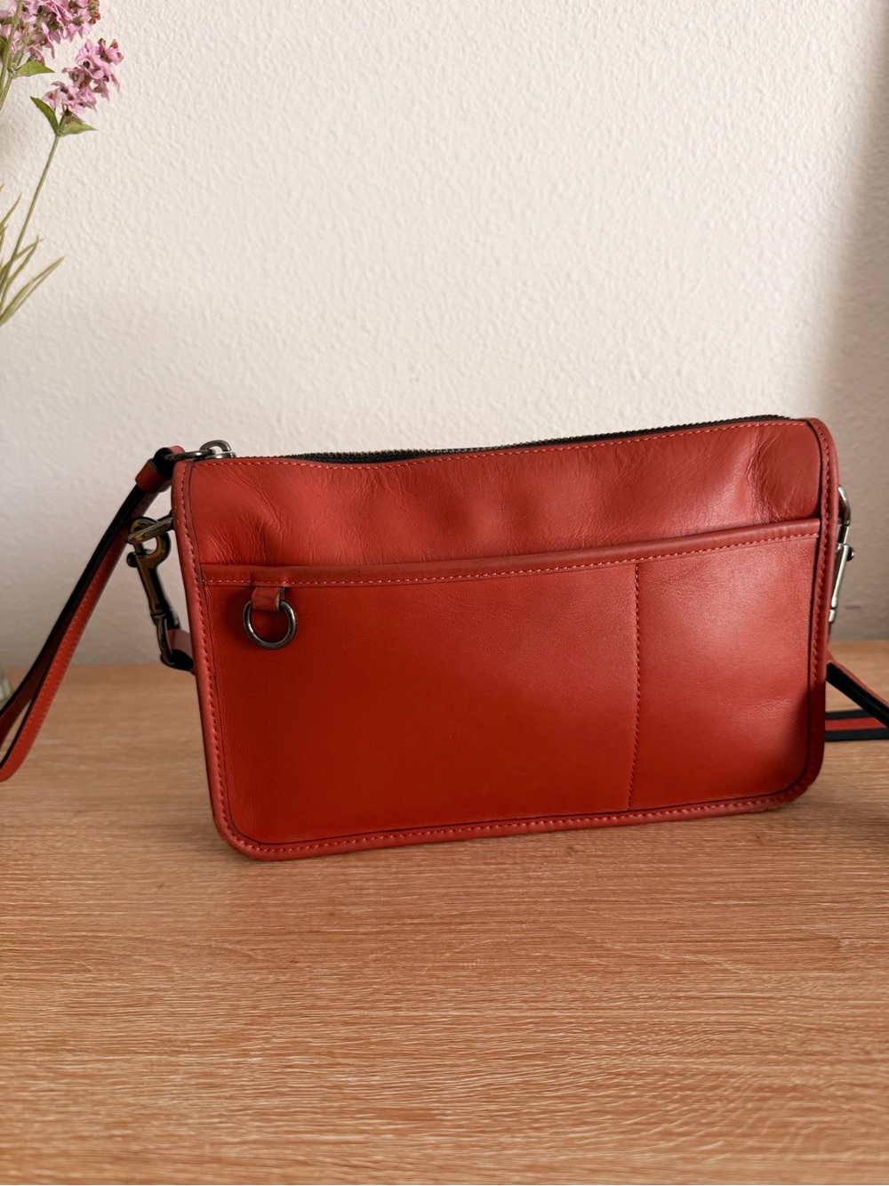 Coach Heritage Convertible Crossbody Wristet Pouch Preloved Terracotta - Picture 7 of 10